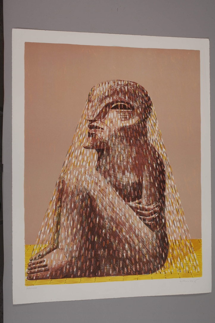 Prof. Horst Antes, Seated Figure with Veil - Image 2 of 4
