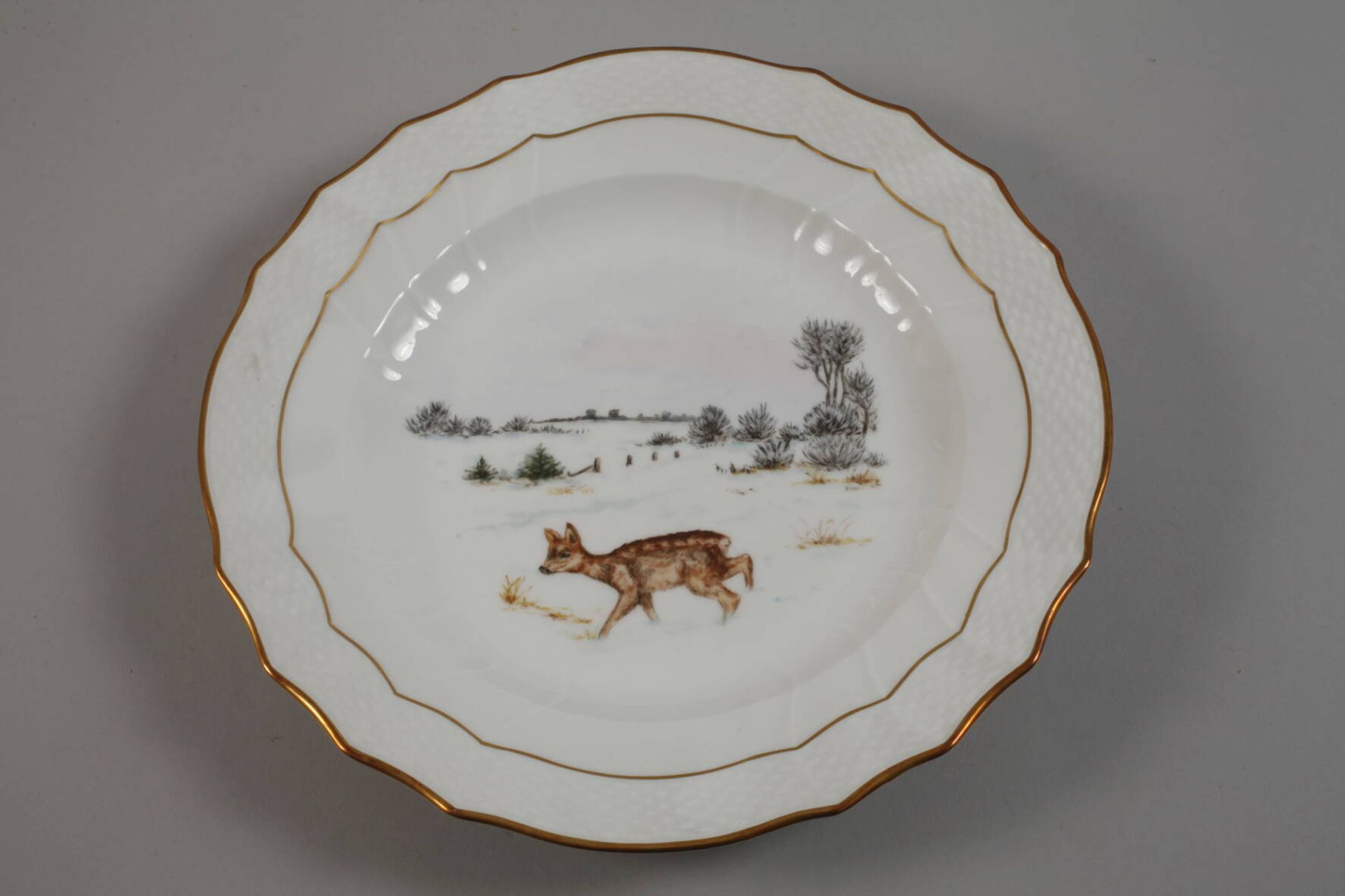 Copenhagen Pair of Fauna Danica style dinner plates - Image 2 of 4