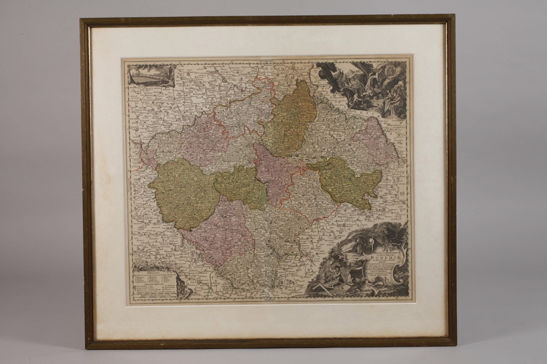 Tobias Konrad Lotter, copper engraved map of Bohemia - Image 2 of 4