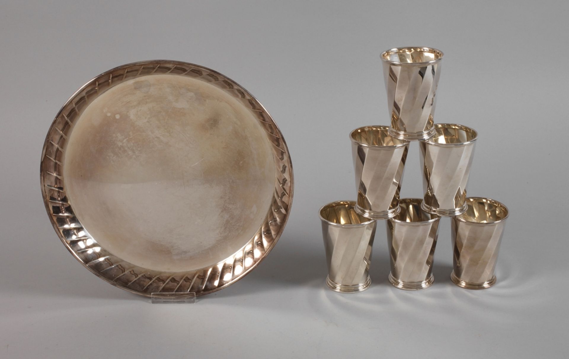 Silver tray with cups Italy