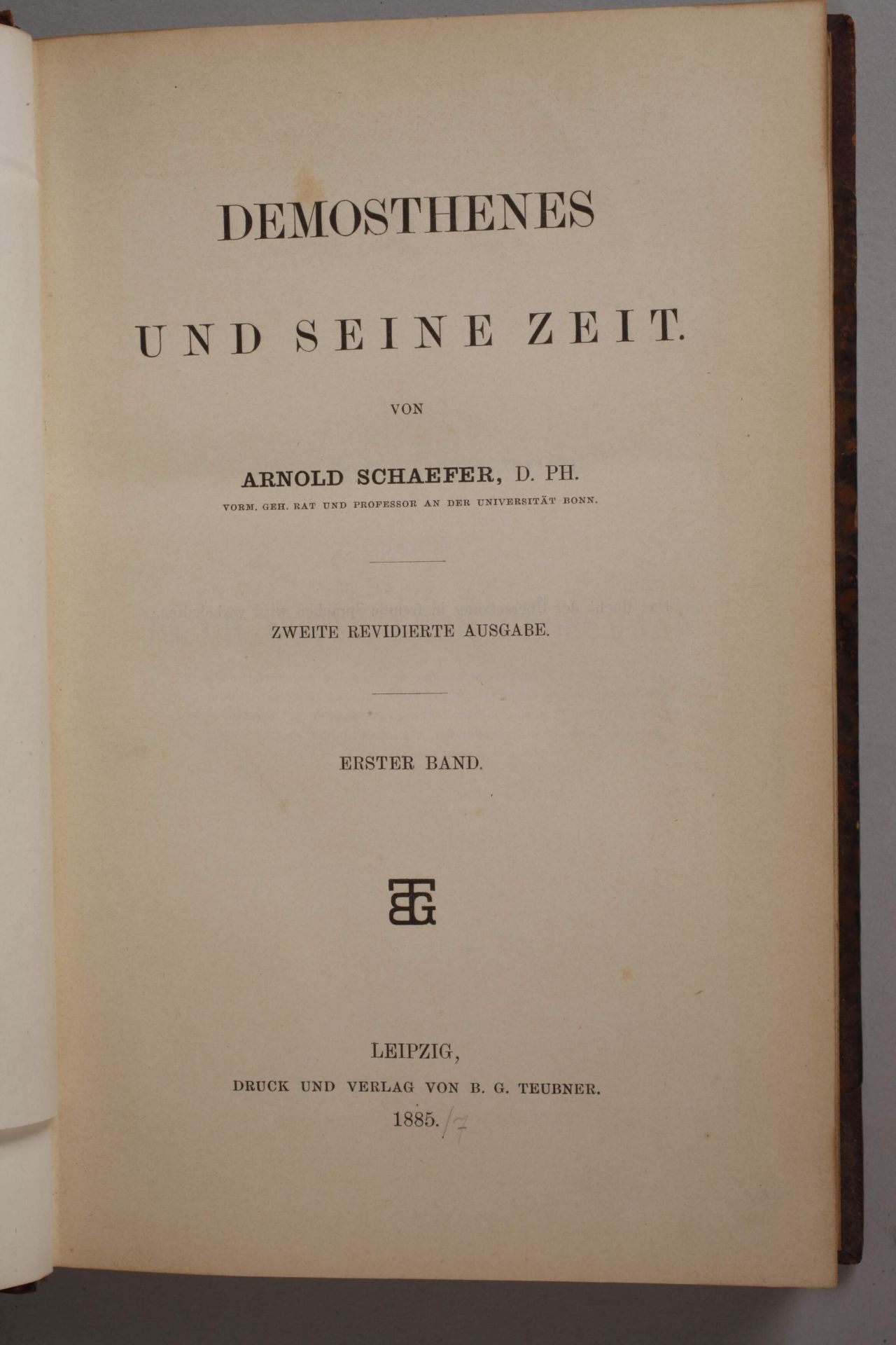 Three volumes Demosthenes und seine Zeit - Image 2 of 3