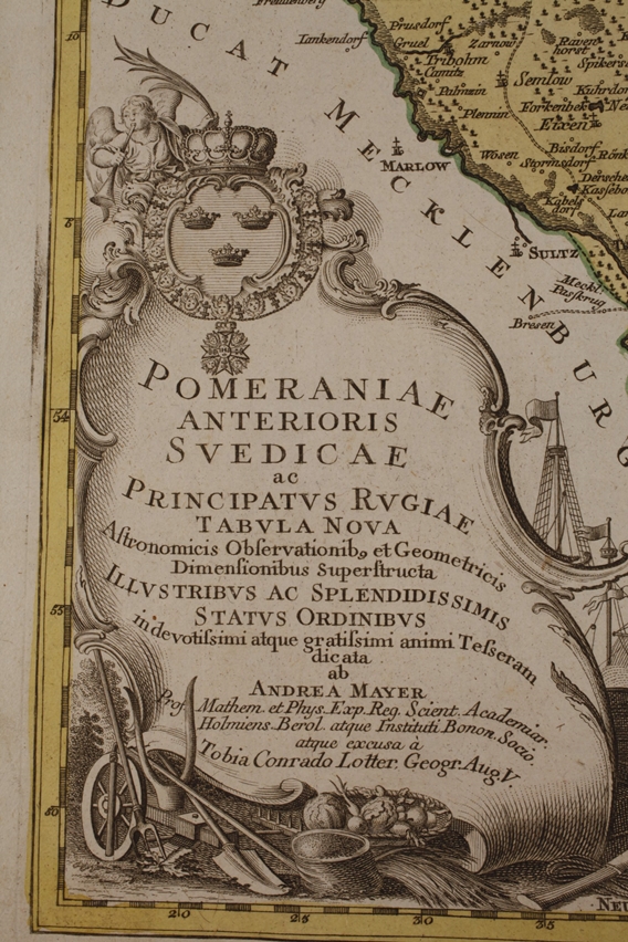 Tobias Konrad Lotter, Map of West Pomerania with Rügen - Image 3 of 5