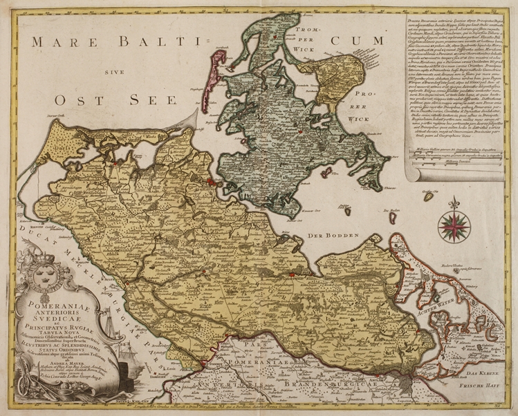 Tobias Konrad Lotter, Map of West Pomerania with Rügen