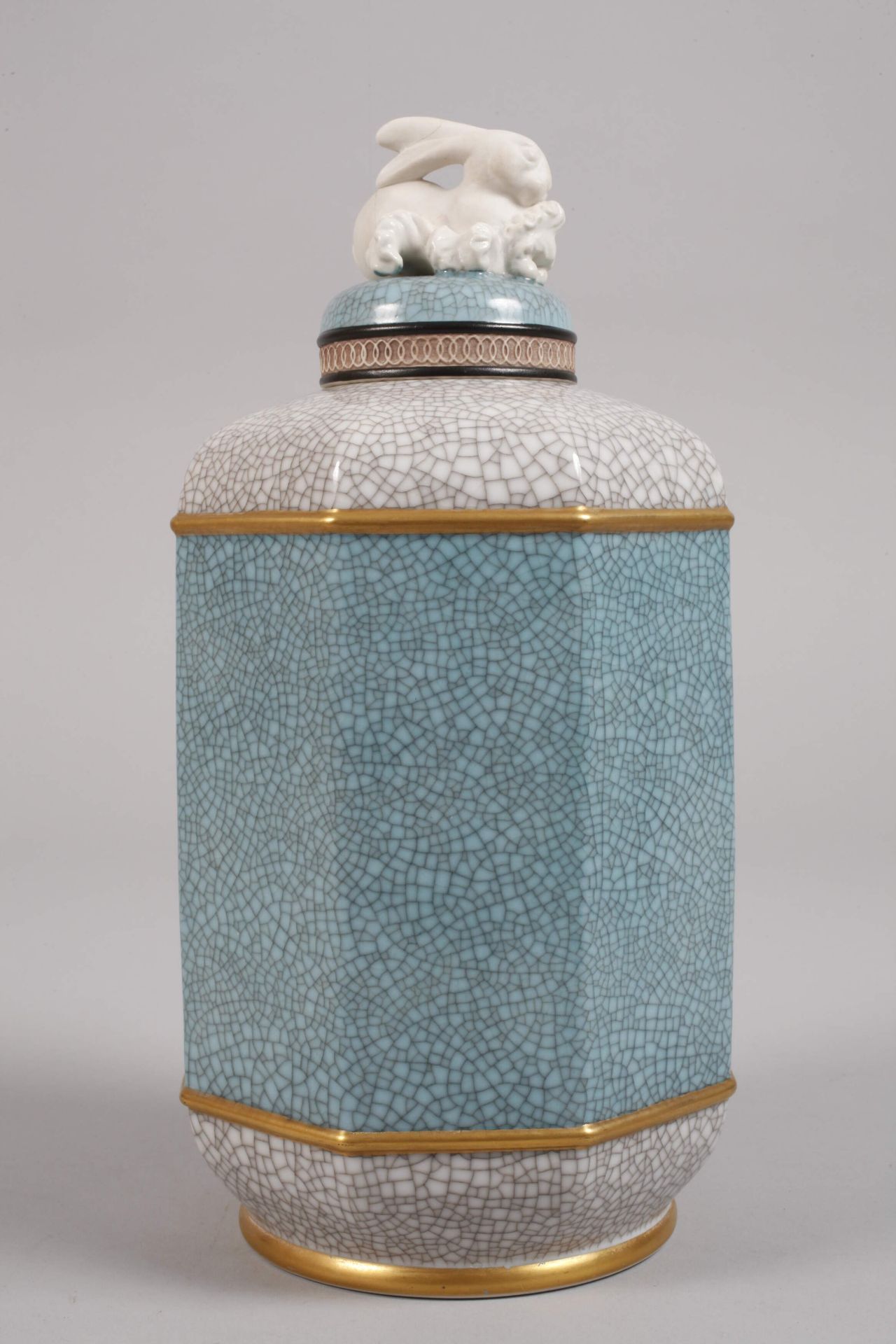 Copenhagen lidded urn with rabbit knob - Image 3 of 4