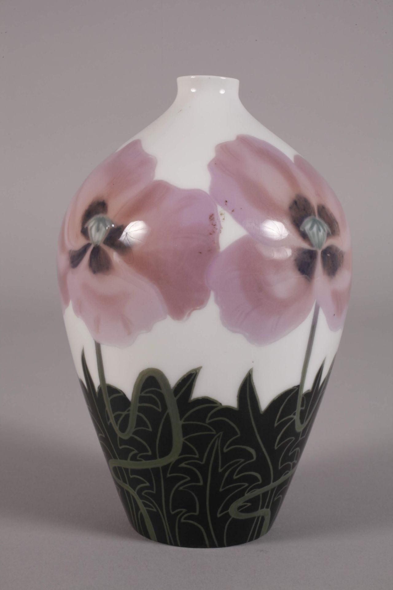 Copenhagen narrow neck vase with poppy decoration - Image 2 of 5