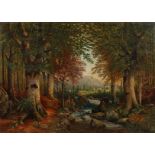 A. Wegener, Rehe im Herbstwald