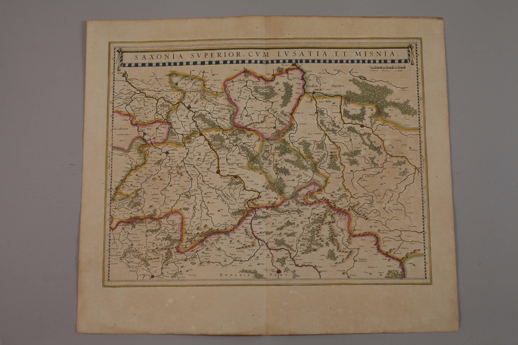 Copper engraved map of Saxony - Image 2 of 5