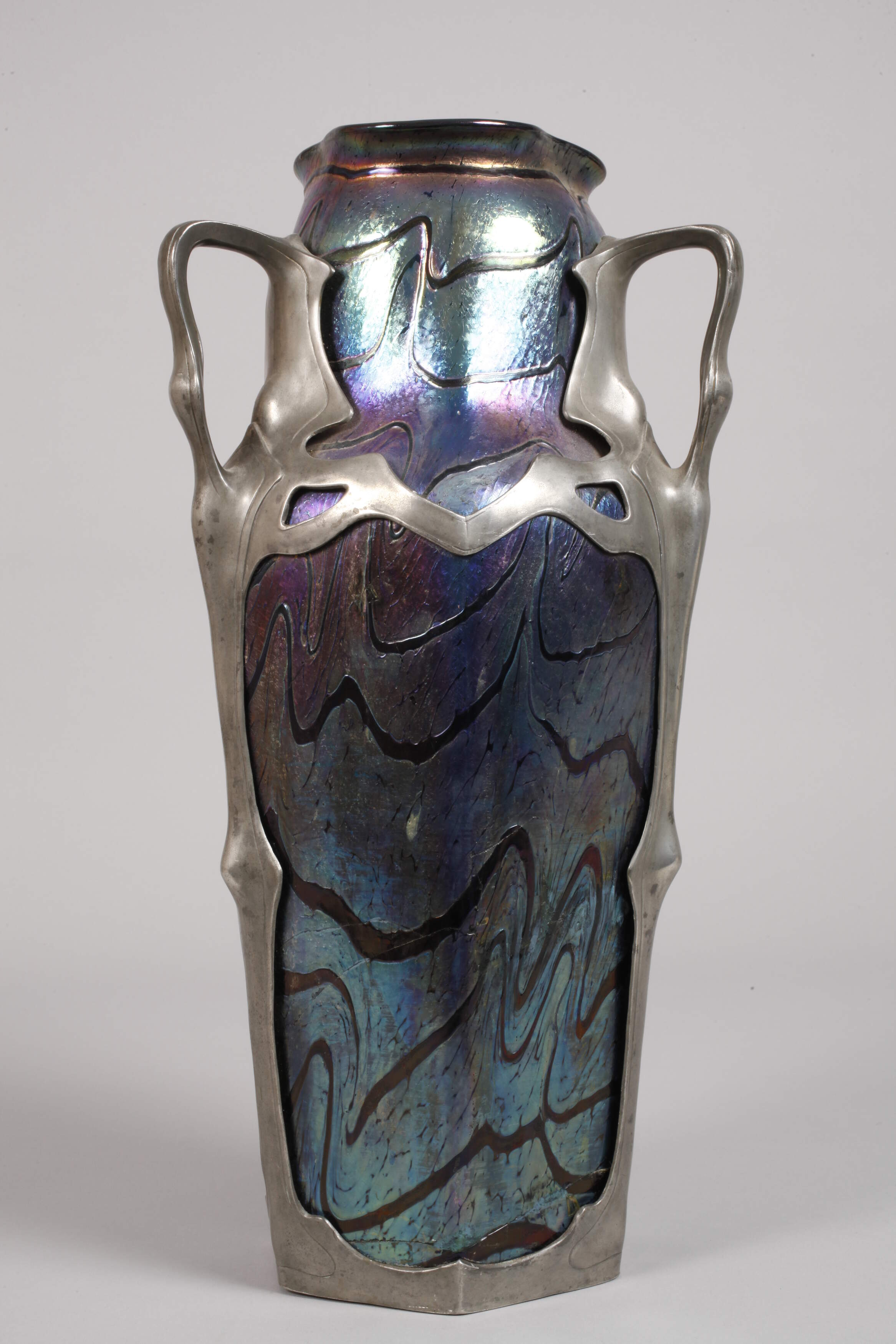 Kralik large pewter-mounted vase - Image 3 of 5