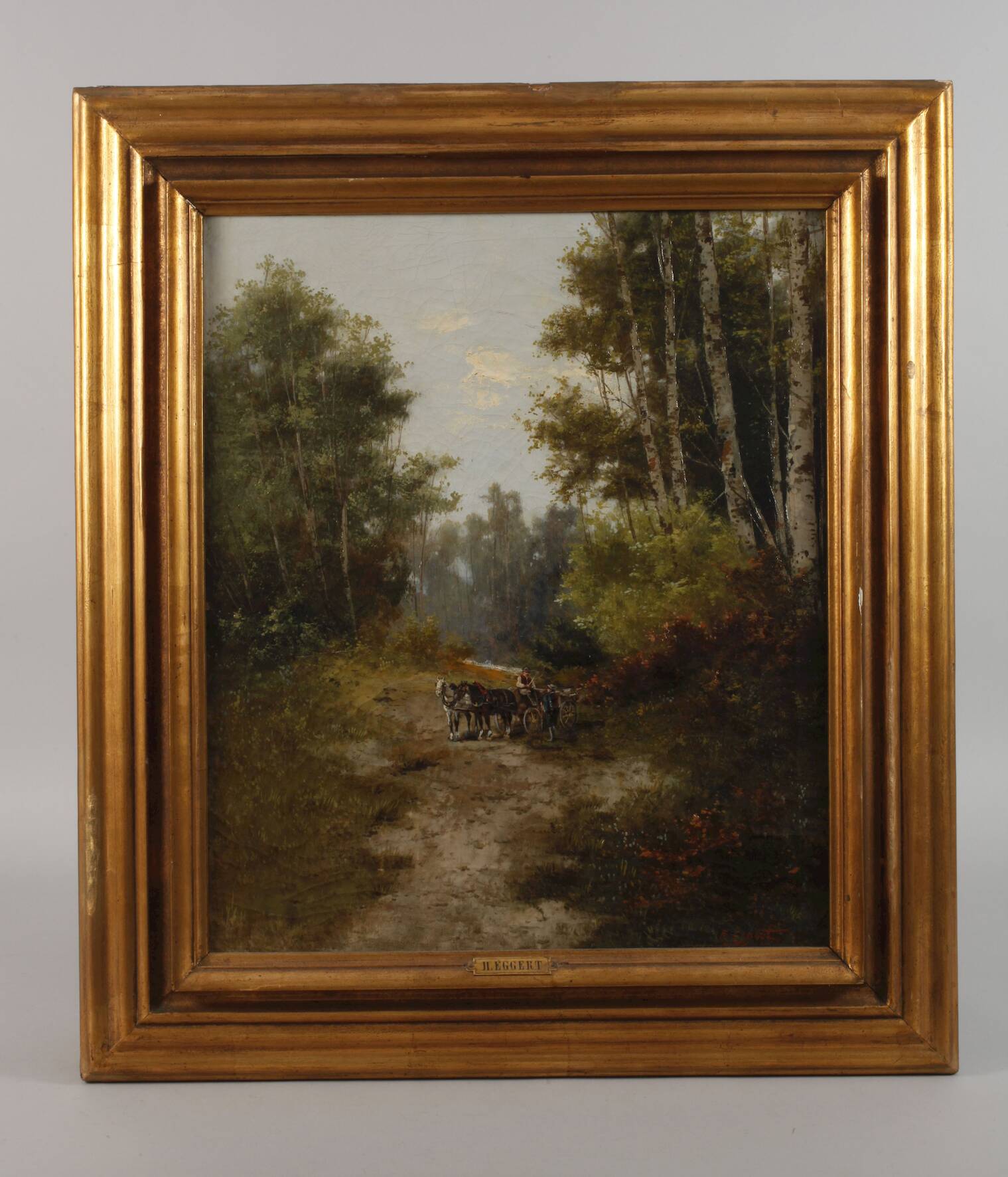 H. Eggert, Carriage in Forest Landscape - Image 2 of 9