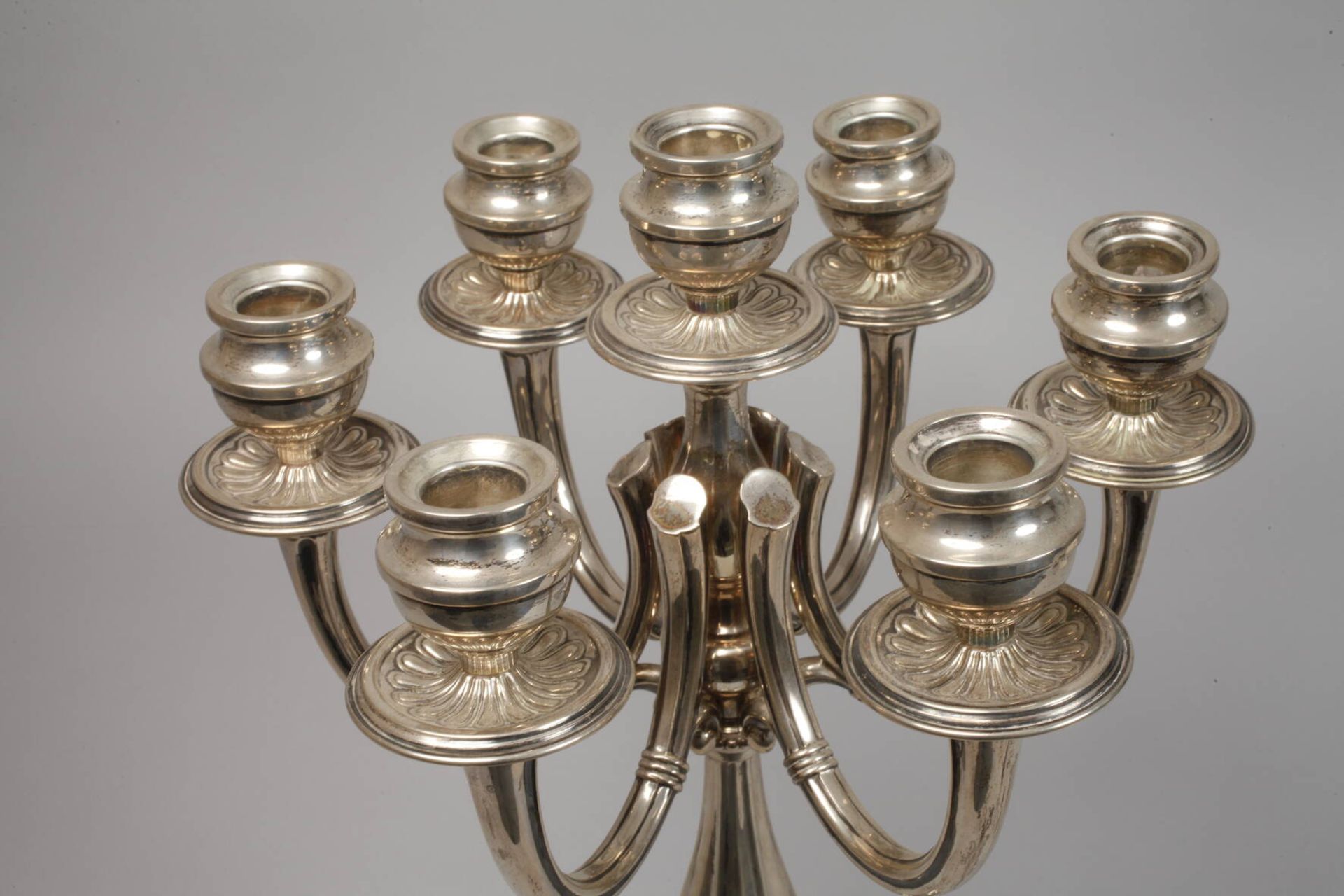 Silver large seven-flame candelabra - Image 2 of 6