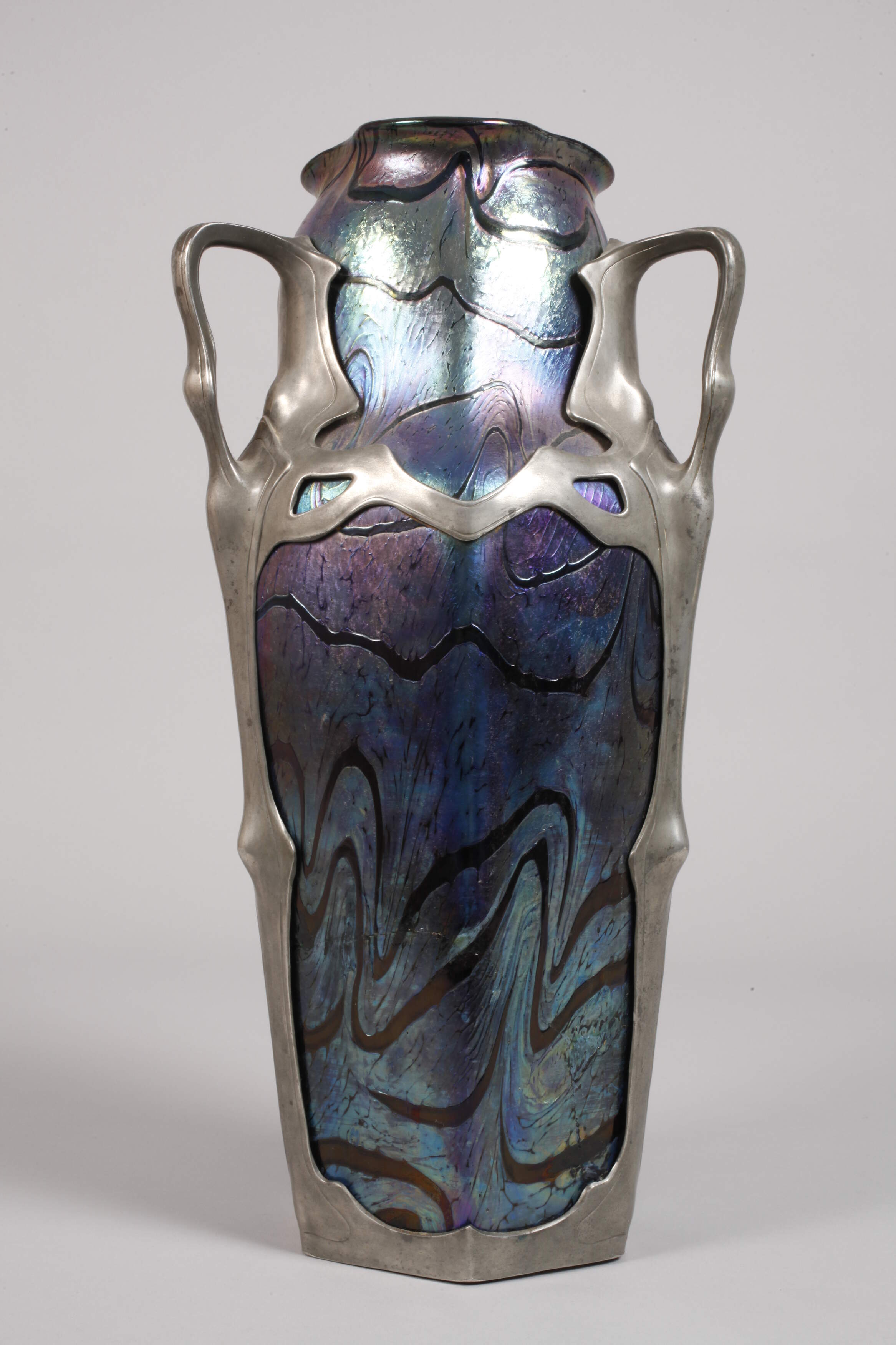 Kralik large pewter-mounted vase - Image 2 of 5