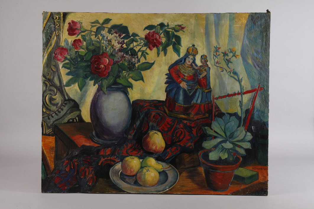 Hans Otto Baumann, Still Life with Figure of the Virgin - Image 2 of 4