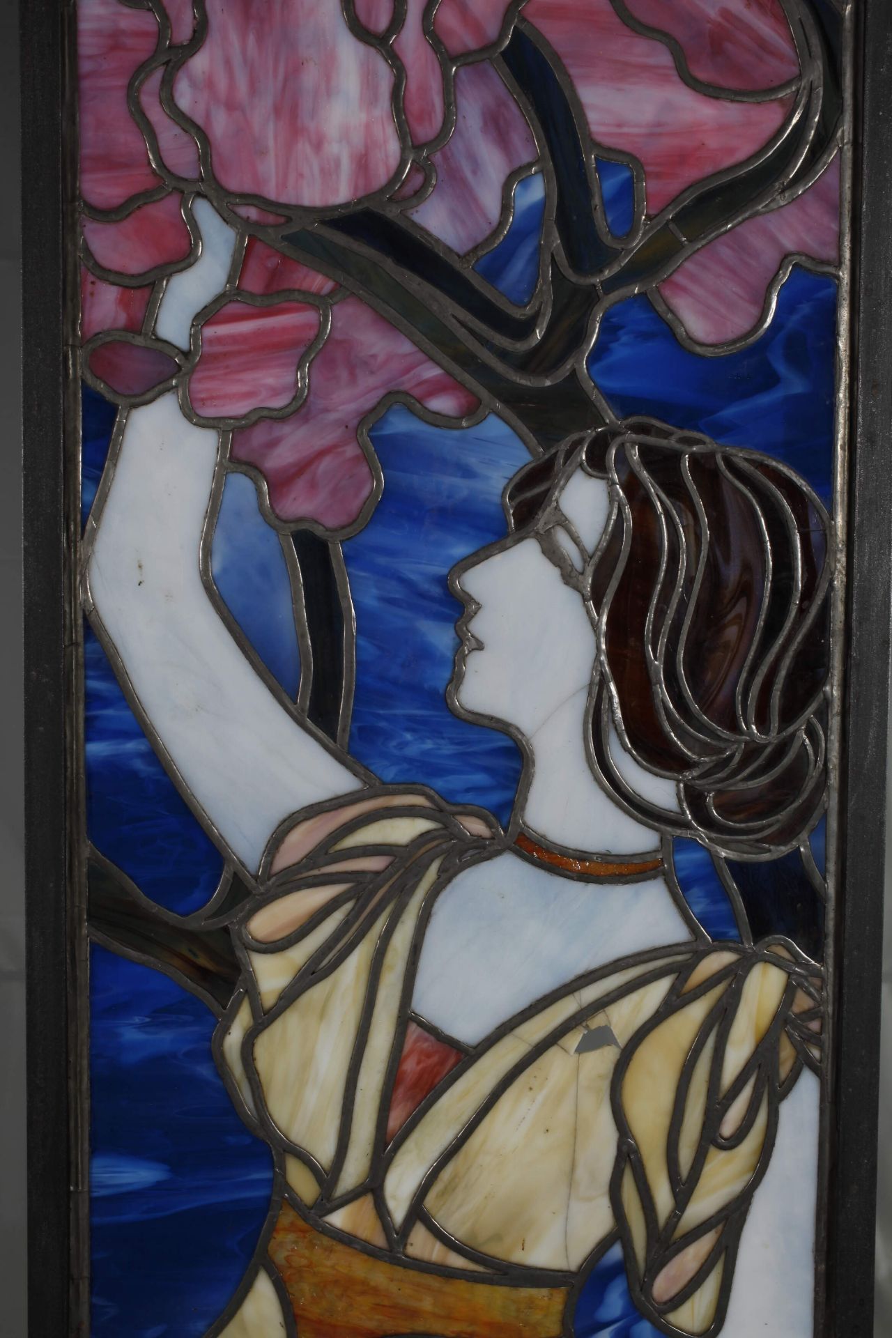 Two large leaded glass Hans Christiansen attr. - Image 3 of 7