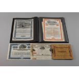 Collection of shares and banknotes