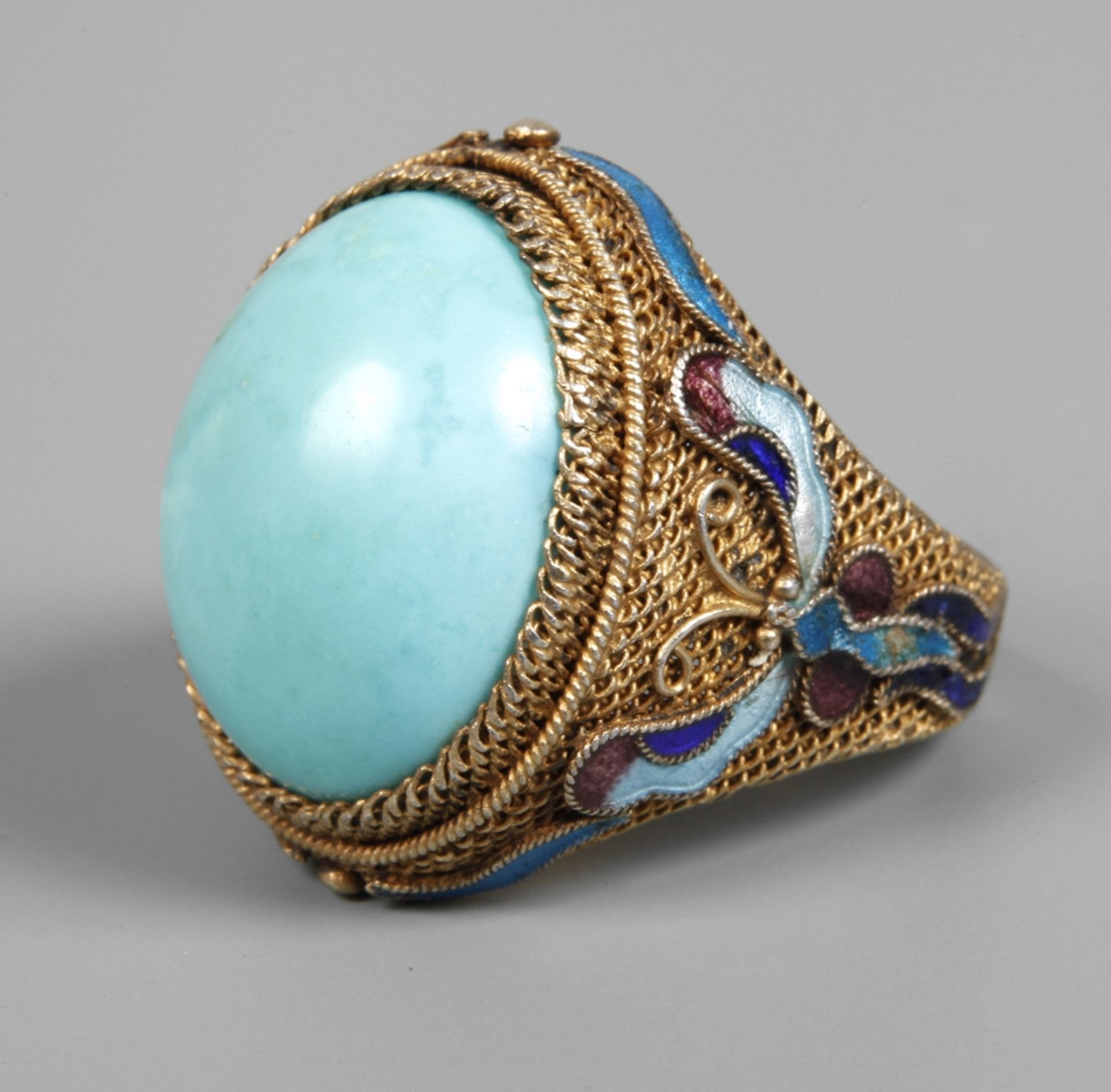 Ring mit Emaille und Türkis