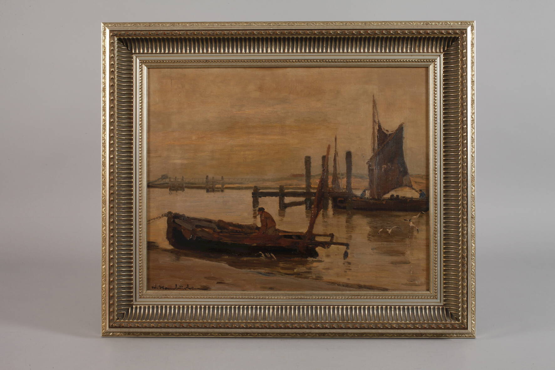 Wilhelm Hambüchen, Fishing Boat in the Harbour - Image 2 of 6