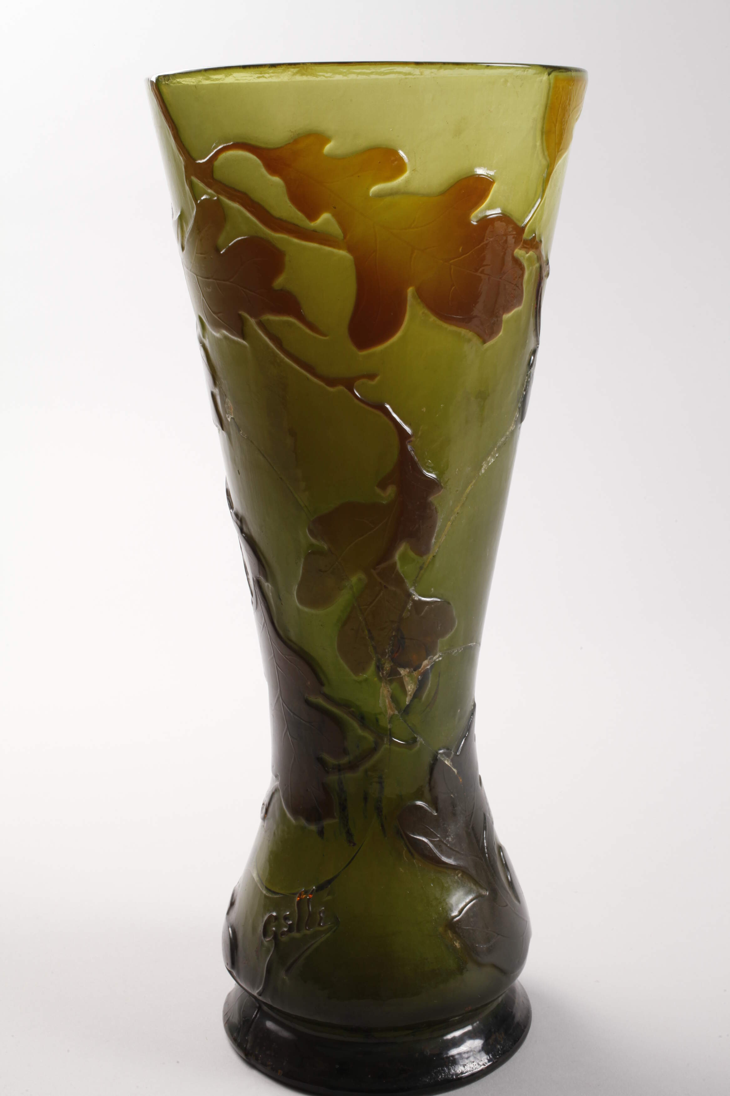 Large etched glass vase Émile Gallé - Image 2 of 5