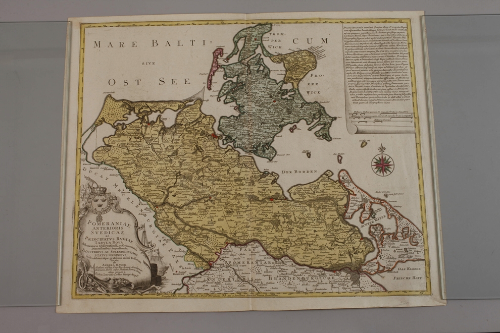 Tobias Konrad Lotter, Map of West Pomerania with Rügen - Image 2 of 5