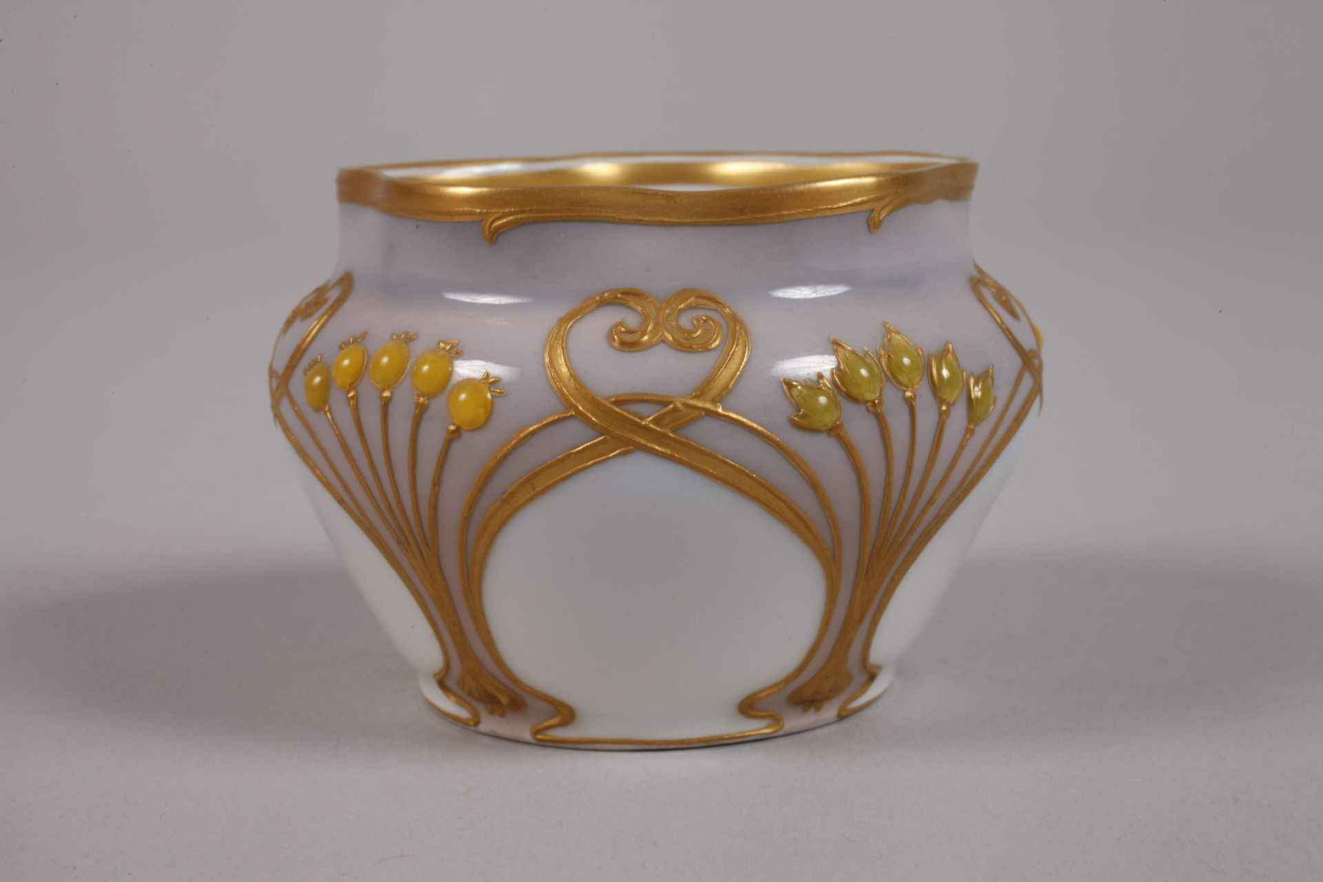 KPM Berlin small ornamental vase enamel decor - Image 2 of 3