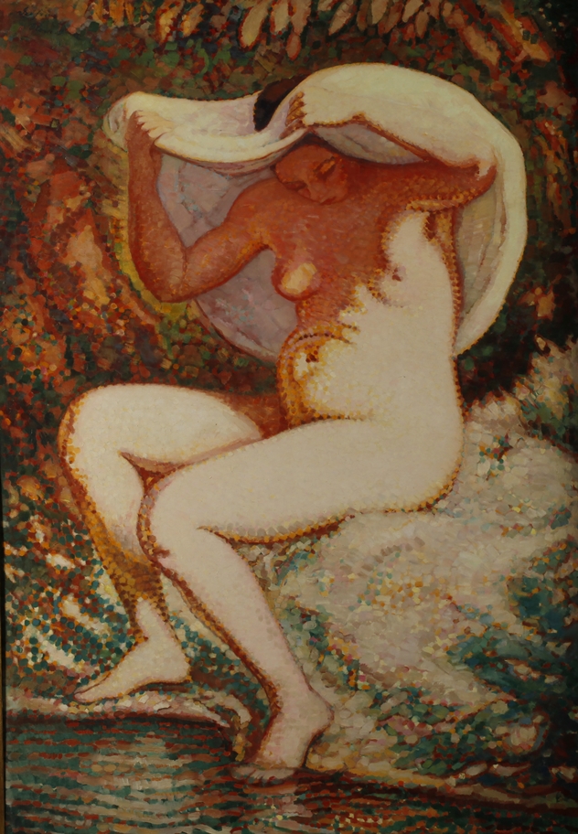 Prof. Richard Dreher, Pointillist Lady Nude