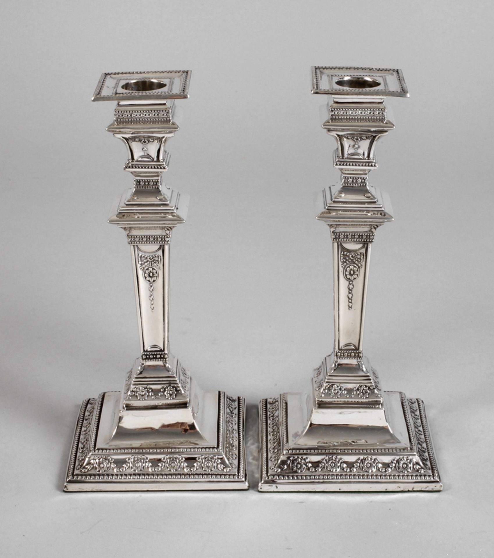 Two candlesticks silver