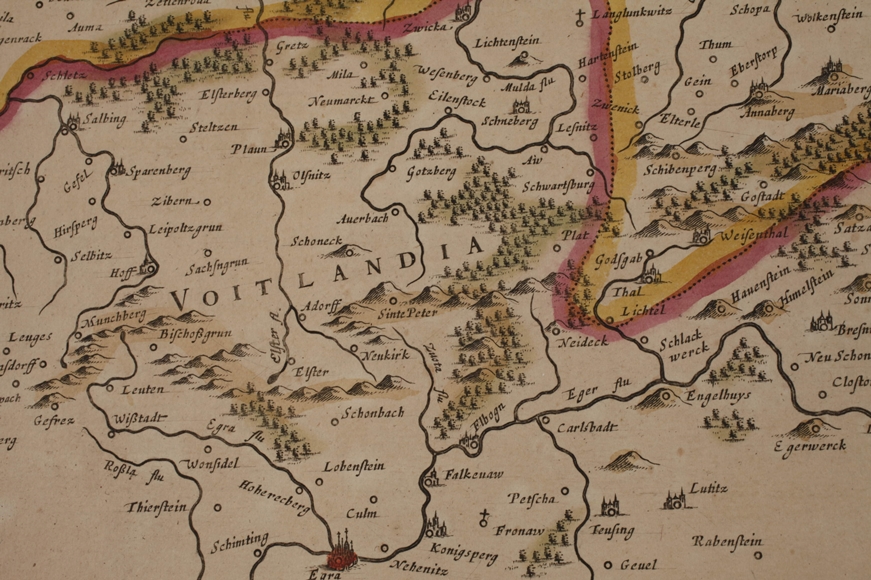 Copper engraved map of Saxony - Image 3 of 5