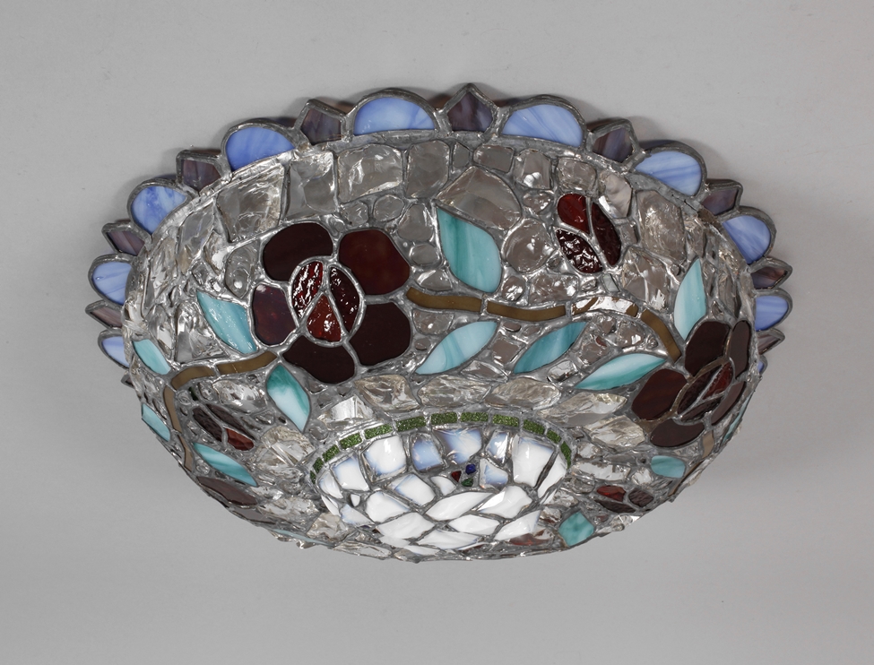 Ceiling dish of leaded glass