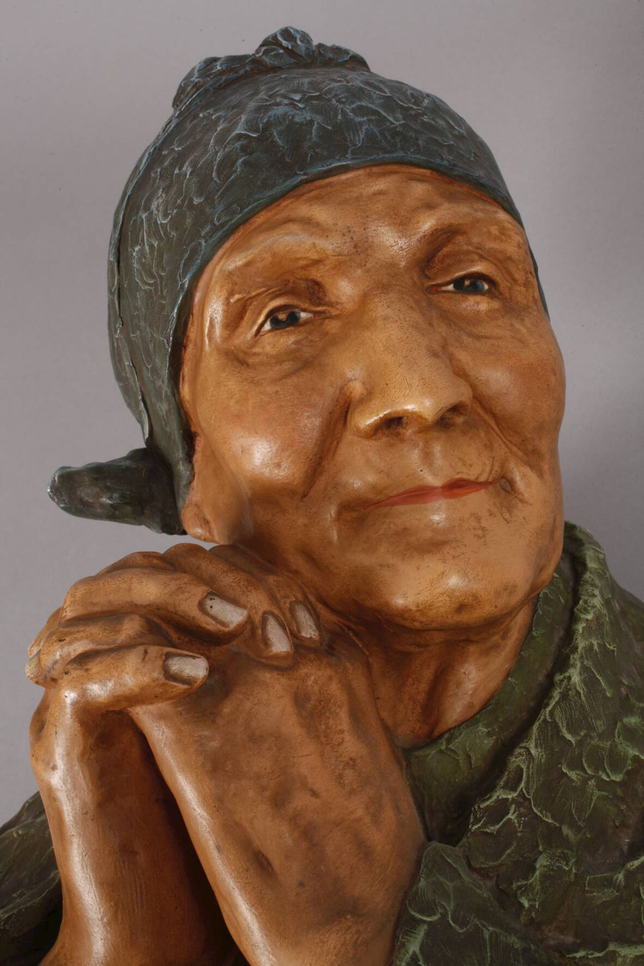 Berthe Girardet terracotta bust "The Old Woman" - Image 9 of 9