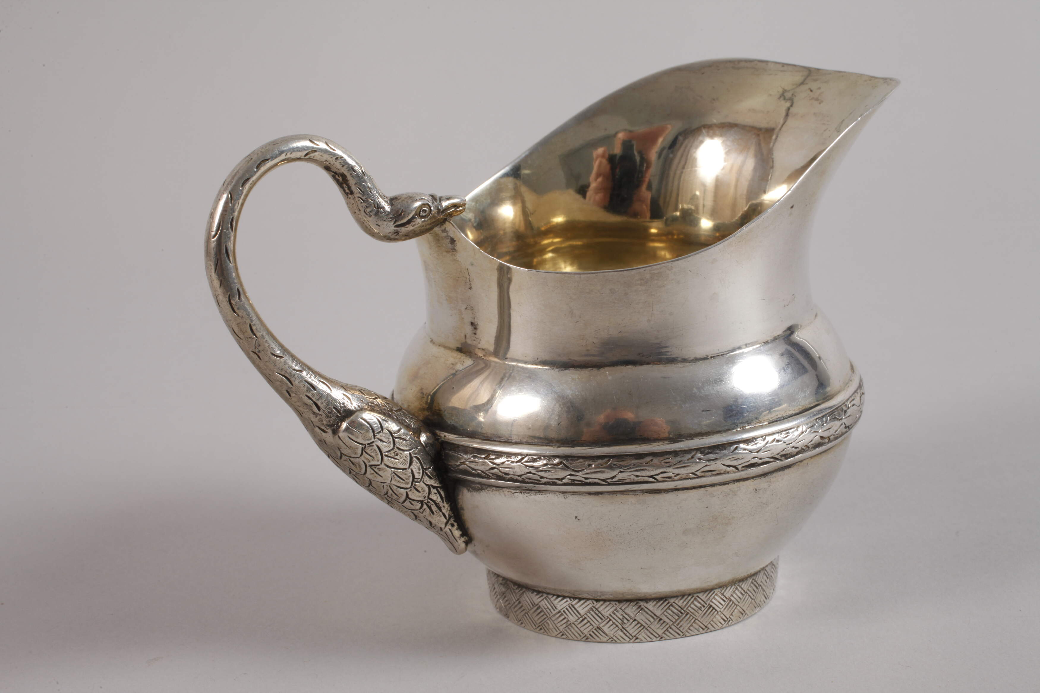 Biedermeier silver milk jug - Image 2 of 3
