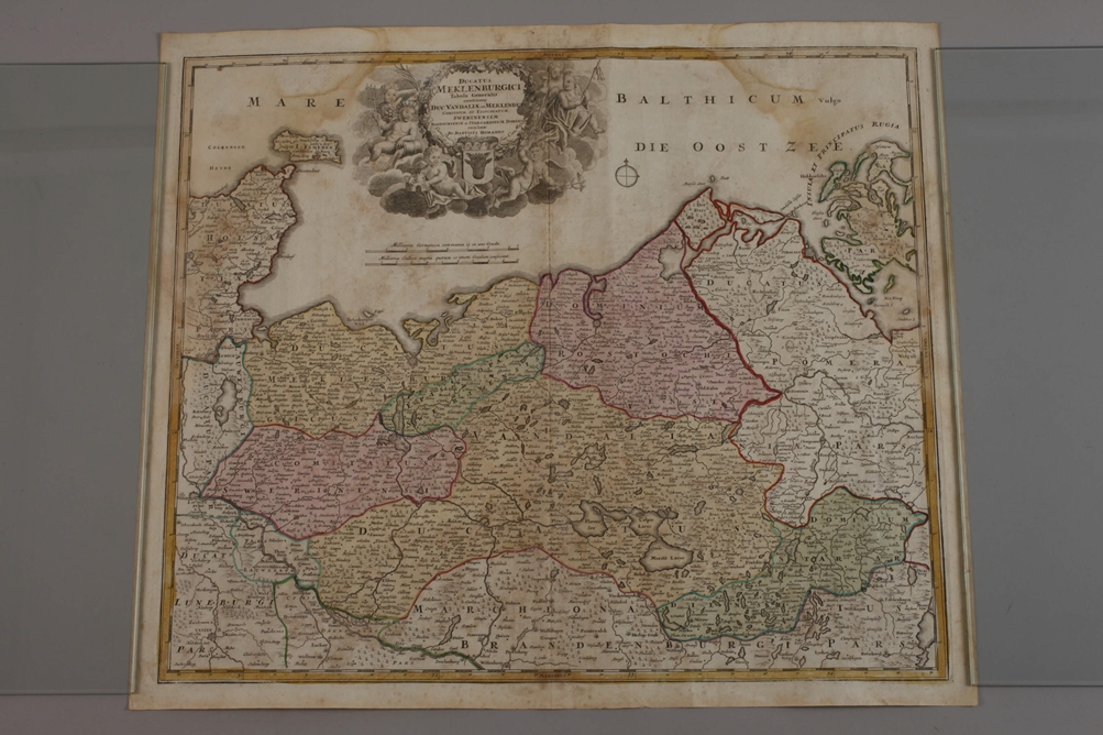 Johann Baptist Homann, Map of Mecklenburg - Image 2 of 4