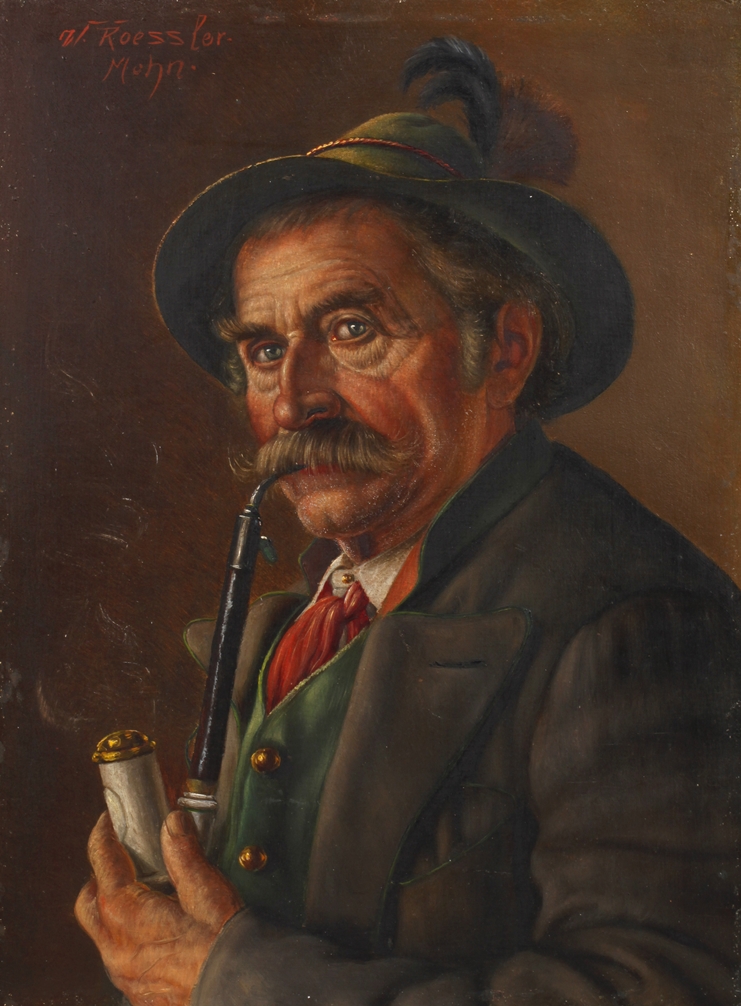 Walter Roessler, Portrait of an Old Man with Pipe