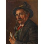 Walter Roessler, Portrait eines alten Mannes mit Pfeife