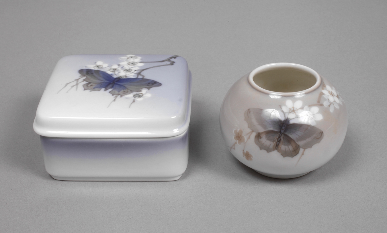 Copenhagen bowl and box butterfly decor