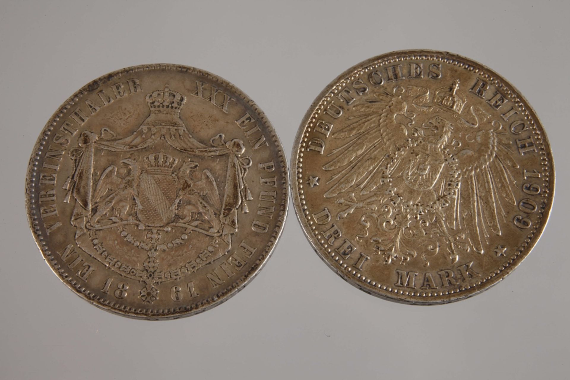 Two silver coins Baden - Image 3 of 3