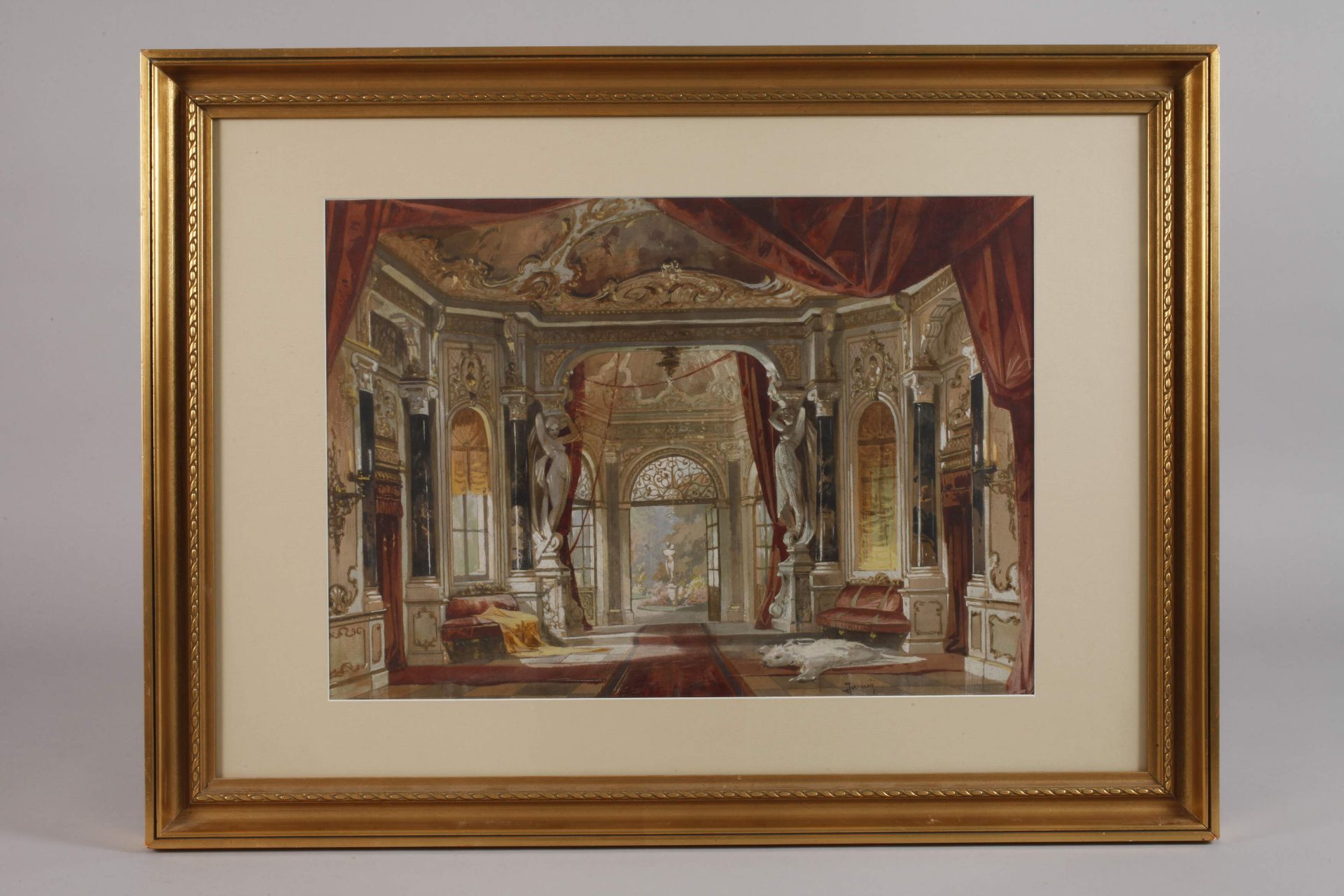 Georg Janny, attr., Schlossinterieur - Bild 2 aus 3