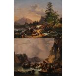 Paar Gemäldependants nach Friedrich Gauermann
