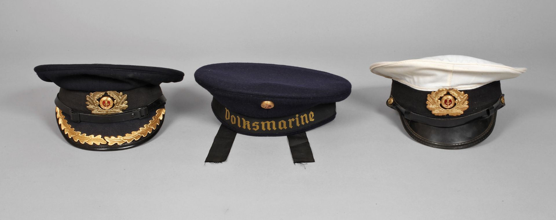 Three caps NVA Volksmarine