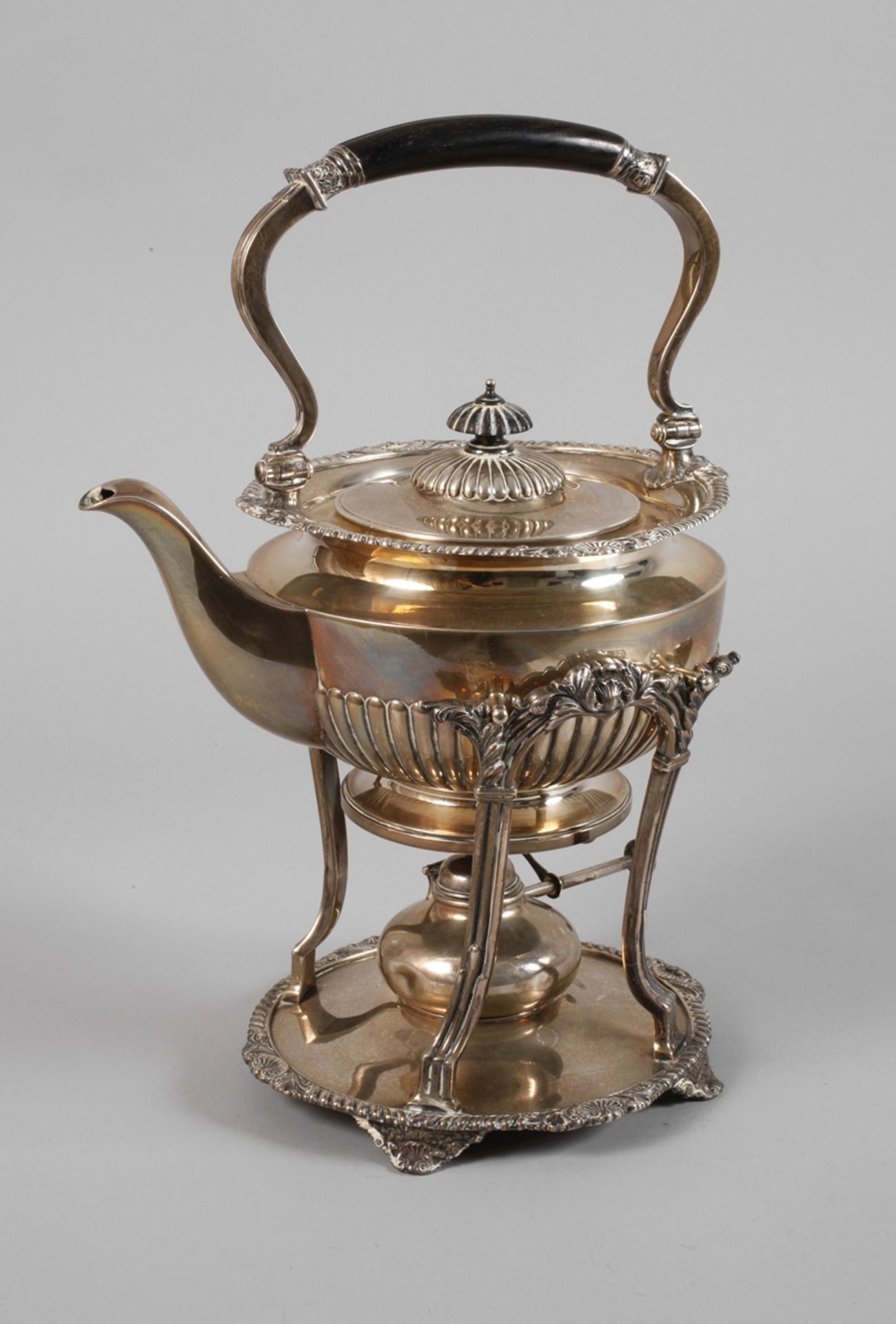 Silver teapot with rechaud