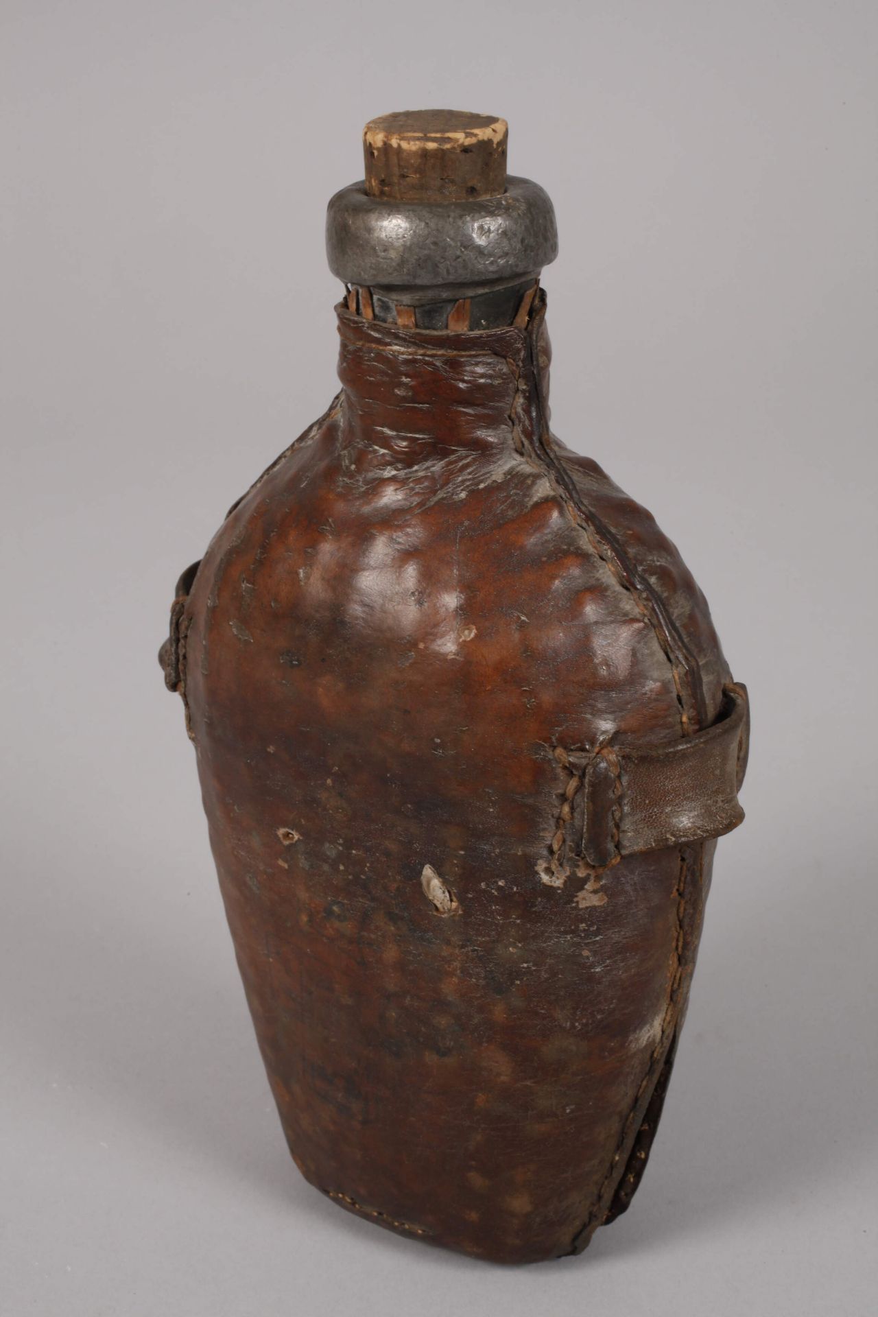 Two baroque bottles with leather cover - Image 3 of 3