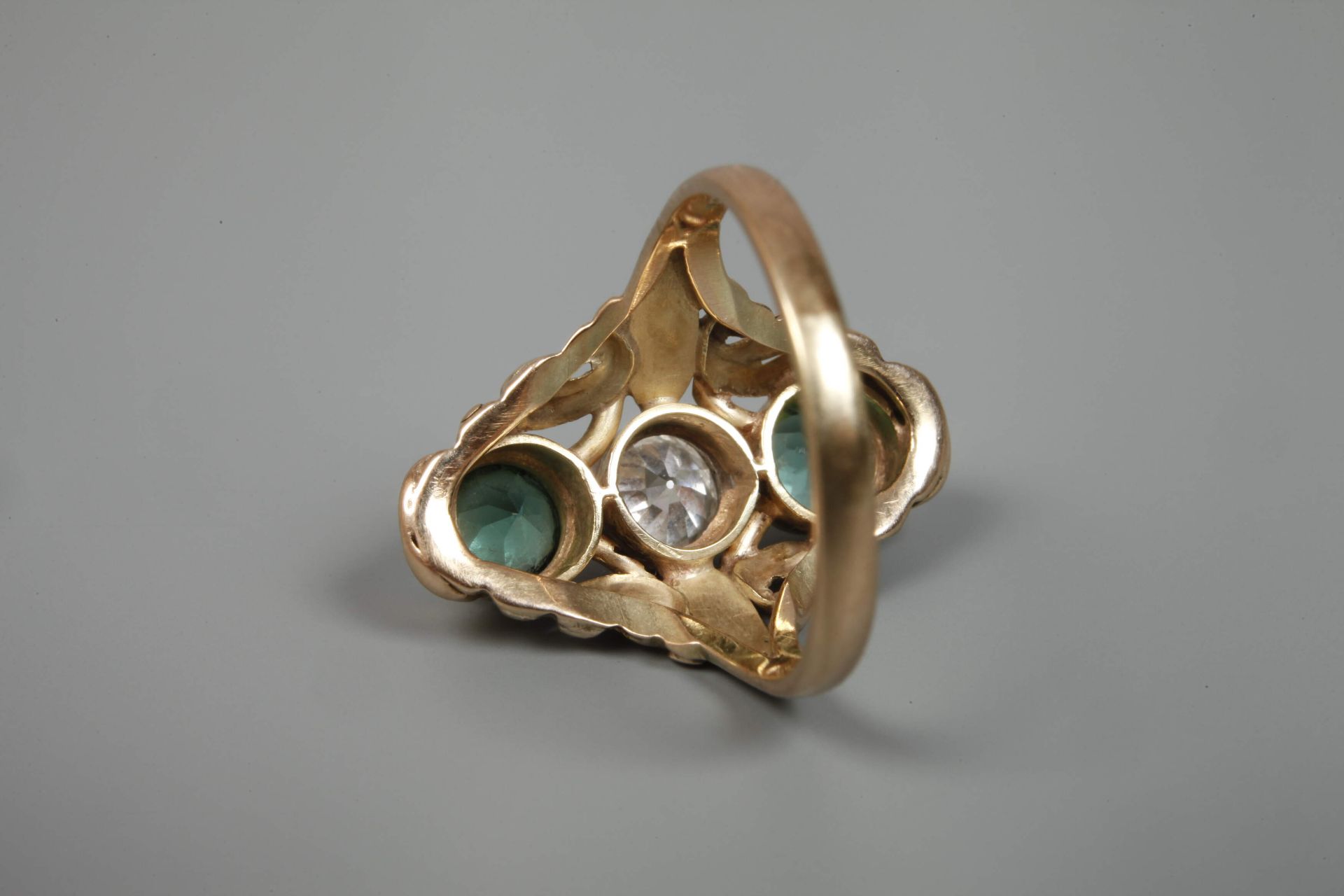 Lady's ring with tourmalines and diamond - Image 2 of 3