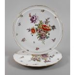 Meissen Paar Tortenplatten "Blumenbukett"