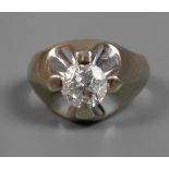 Herrenring mit Brillant von ca. 1,6 ct