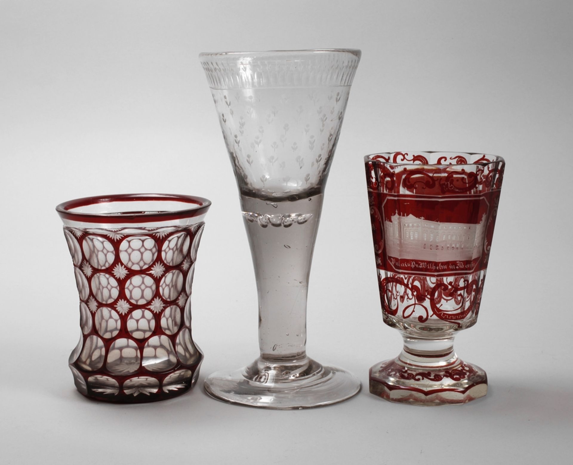 Three 19th century glasses