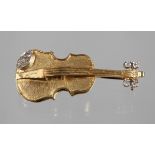 Violinenbrosche mit Diamanten