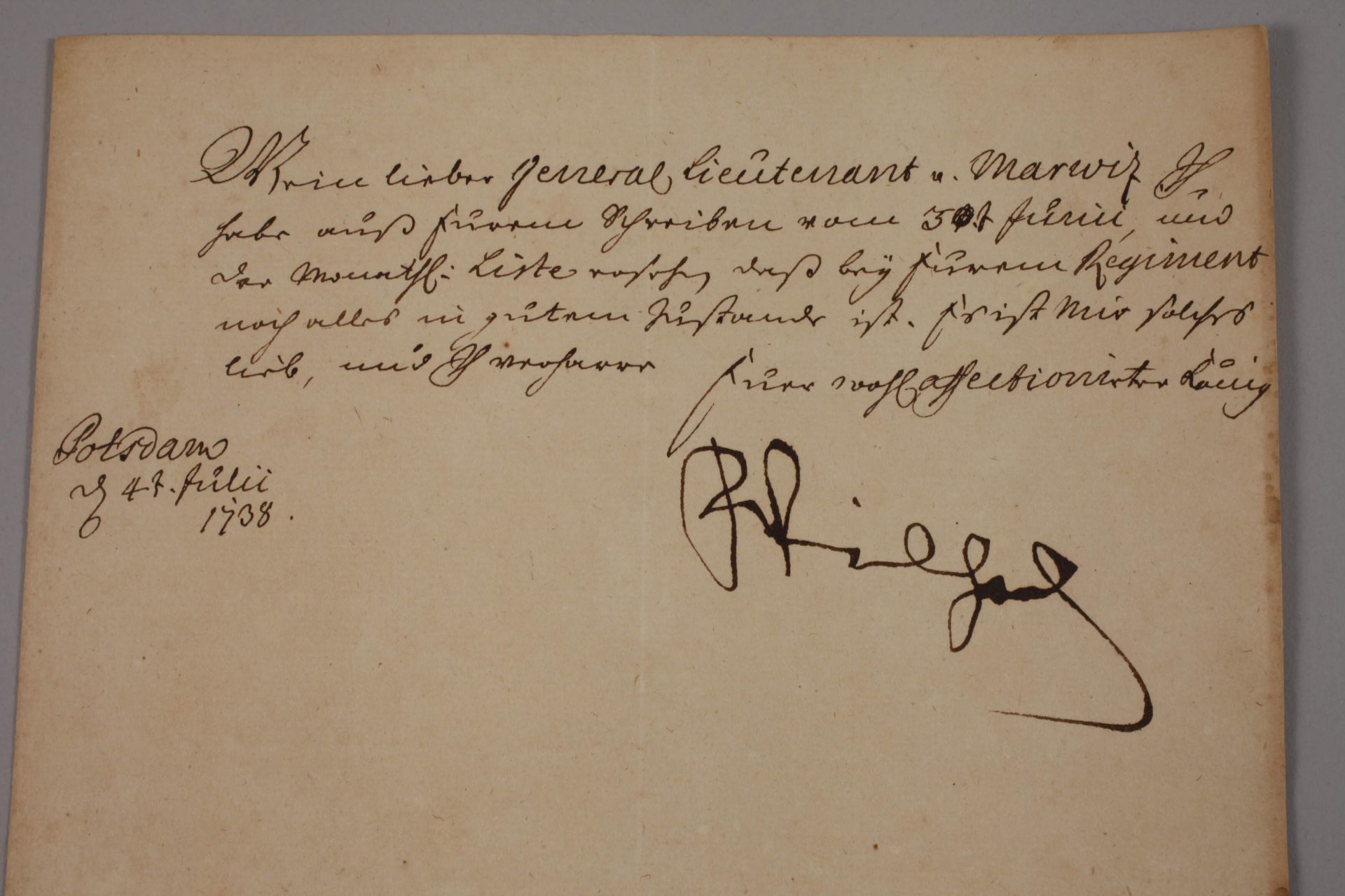 Letter from Frederick William I, King of Prussia - Image 4 of 4