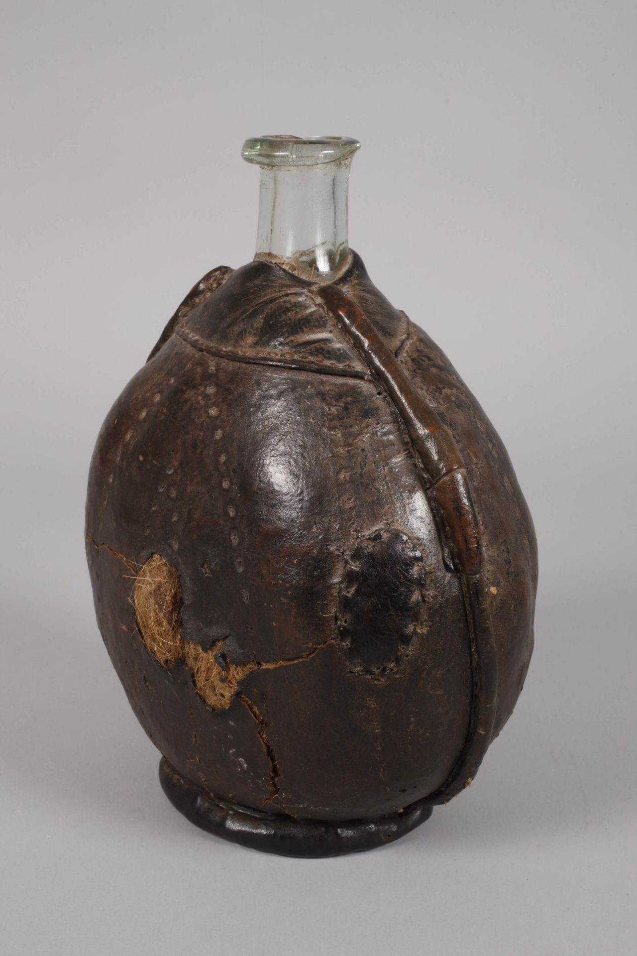 Two baroque bottles with leather cover - Image 2 of 3