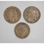 Drei Silbermünzen Württemberg