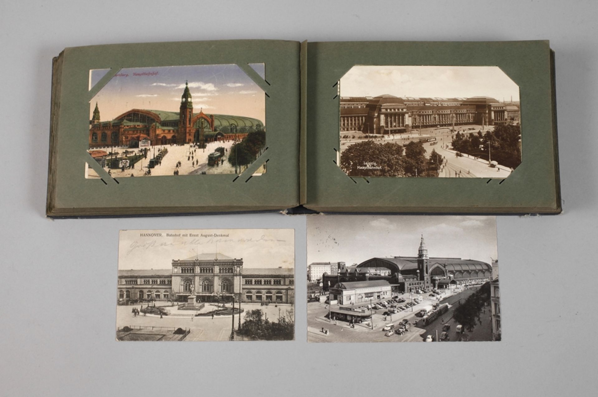 Picture postcard album railway stations