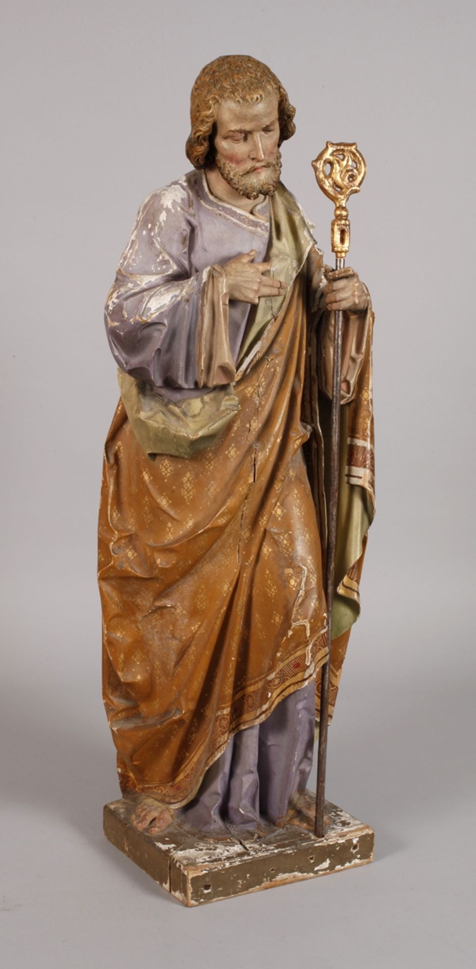 Carved figure of a saint