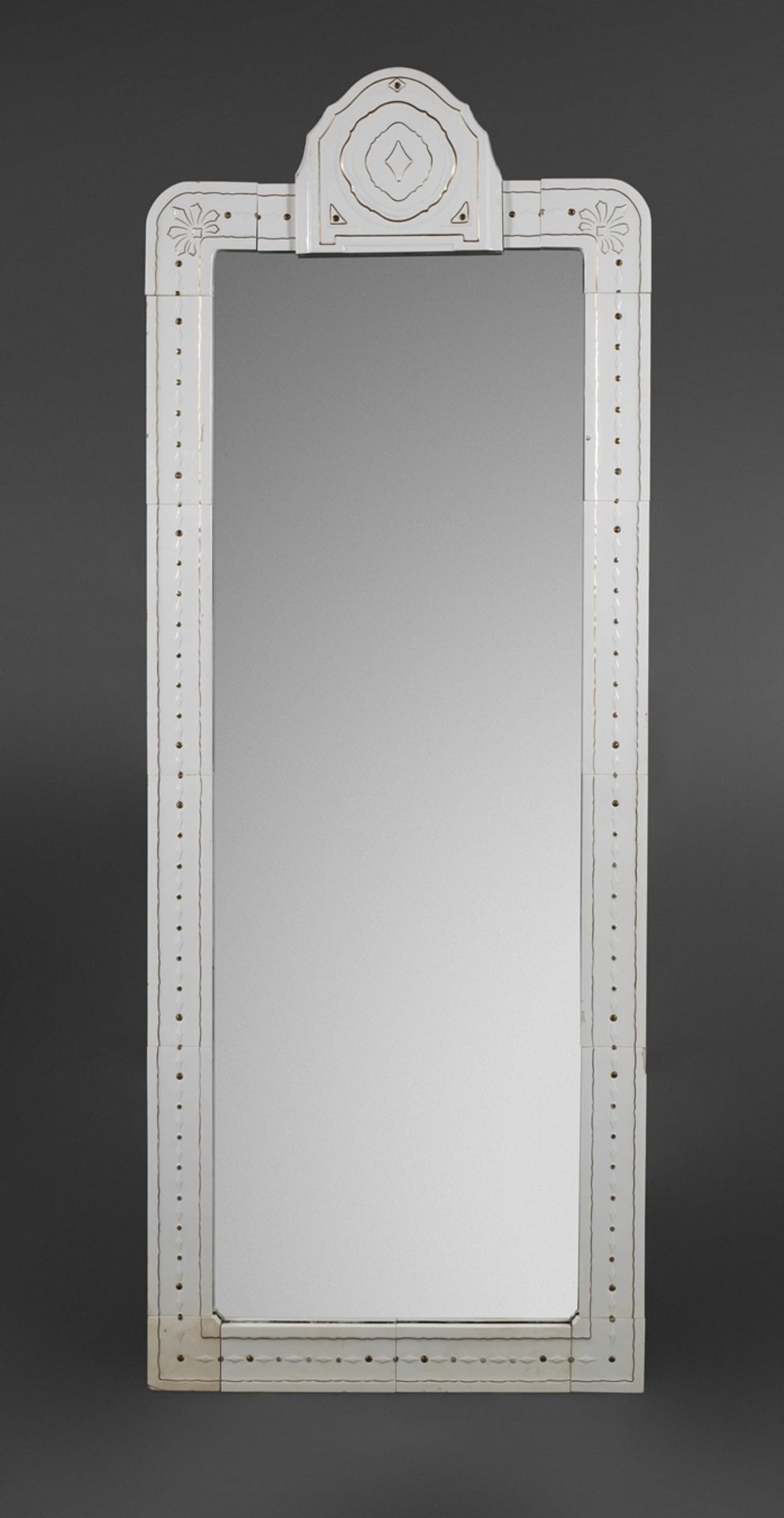 Wall mirror with ceramic border